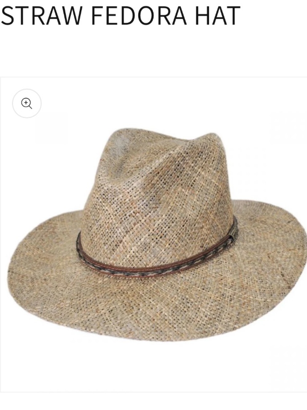 Stetson Dunraven Straw Fedora Cowboy Hat